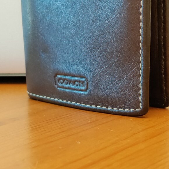 Vintage Coach Brown Leather Card Wallet - Picture 9 of 11